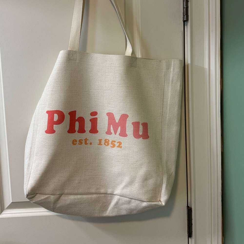 Phi Mu canvas cotton tote - never used
